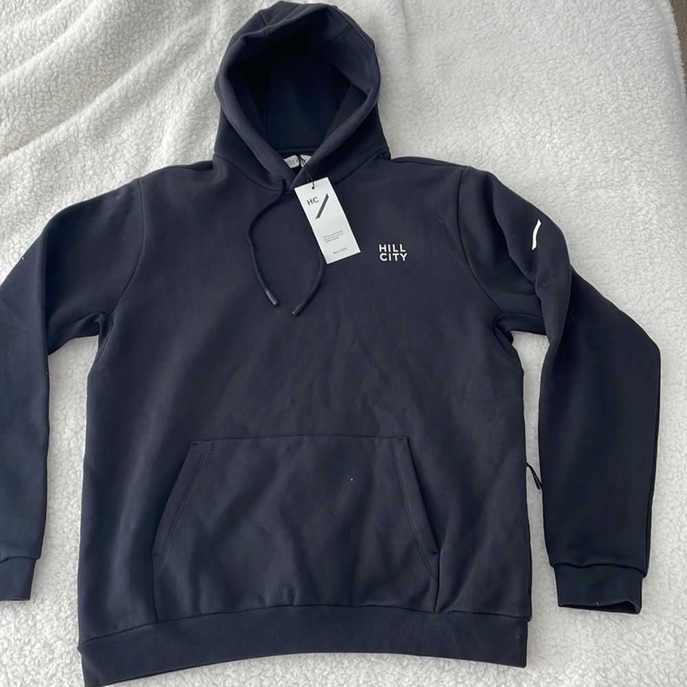 Hill City Heavy Weight Street Fleece Hoodie in Black, size Medium